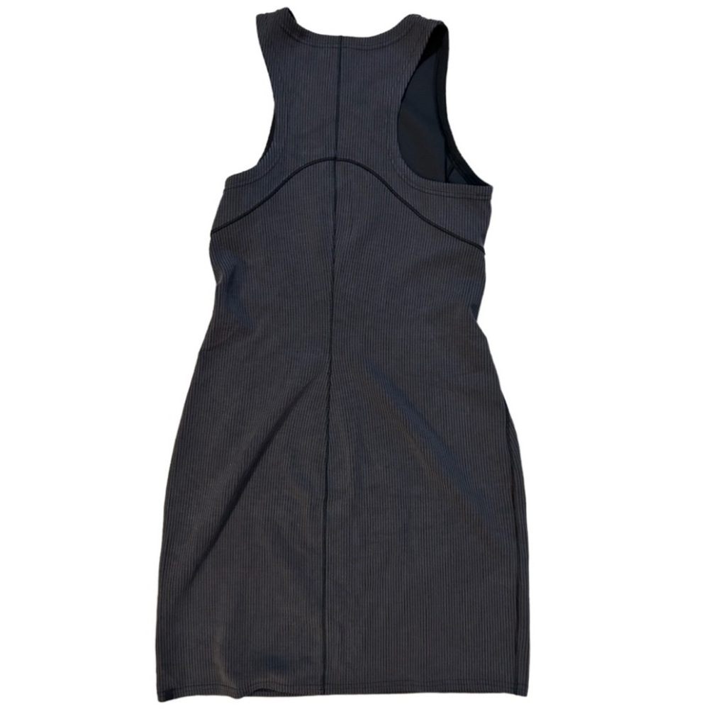 Lululemon Softstreme Ribbed Slim-Fit Racer Back Tank Dress Black Gray Size 8 - Picture 8 of 11